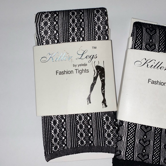 BOUTIQUE Xena Sexy Black Fishnet Stockings - Circles Or Hearts - One Size - Picture 1 of 8
